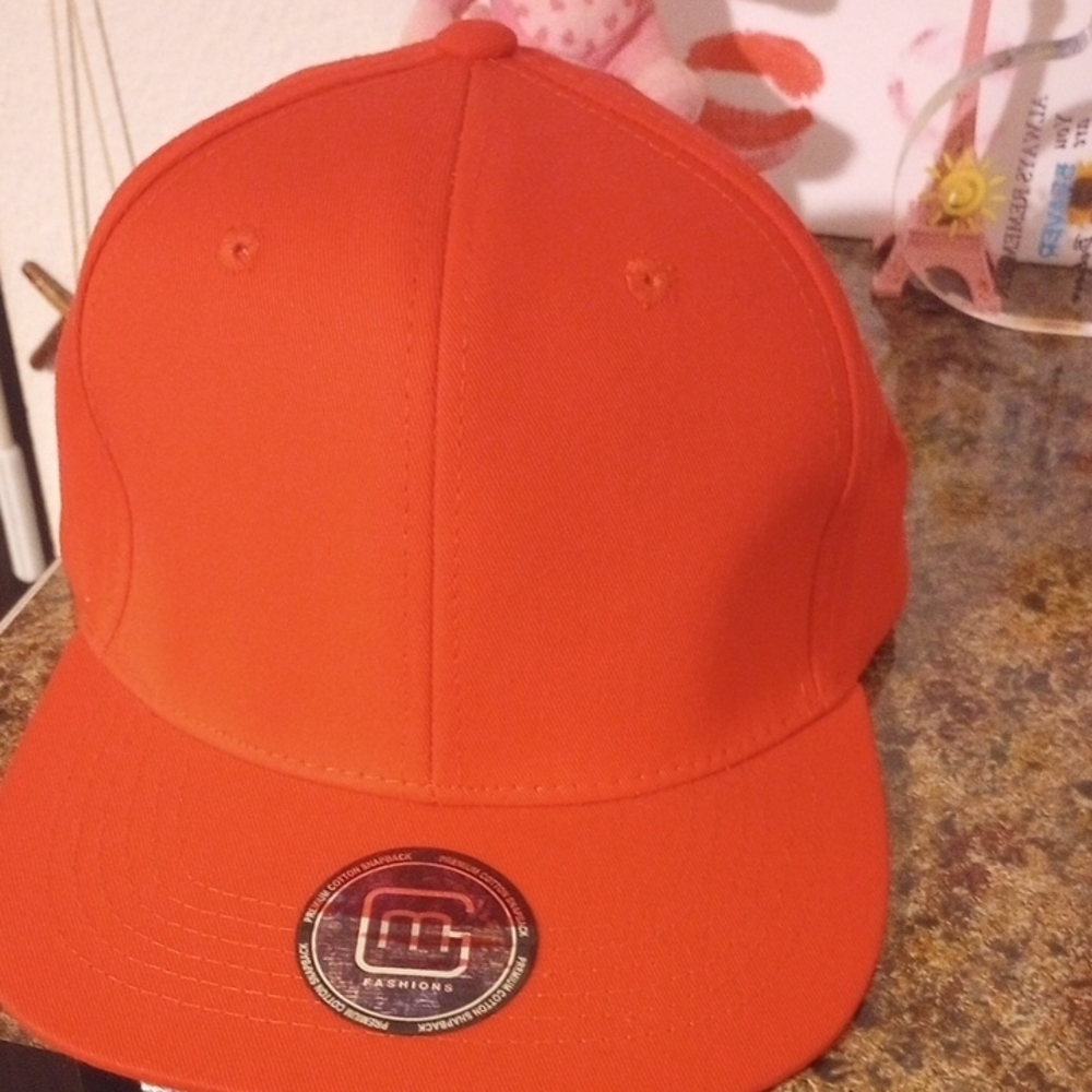 Orange Snapback Hat With Structured Crown - image 2